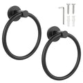 SetSail Towel Holder for Bathroom Wall Matte Black Ring Stainless Steel Heavy Duty Hand Towel Hanger for Kitchen, 2 Pack