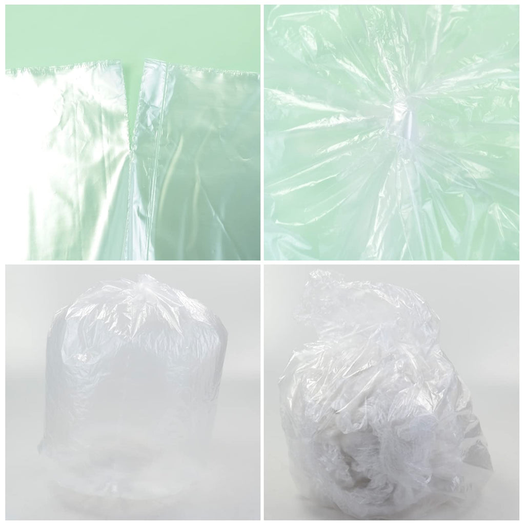 Ponpong 5 Gallon Clear Trash Bags, 20 L Garbage Bags for Bathroom Kitchen, 150 Counts/6 Rolls