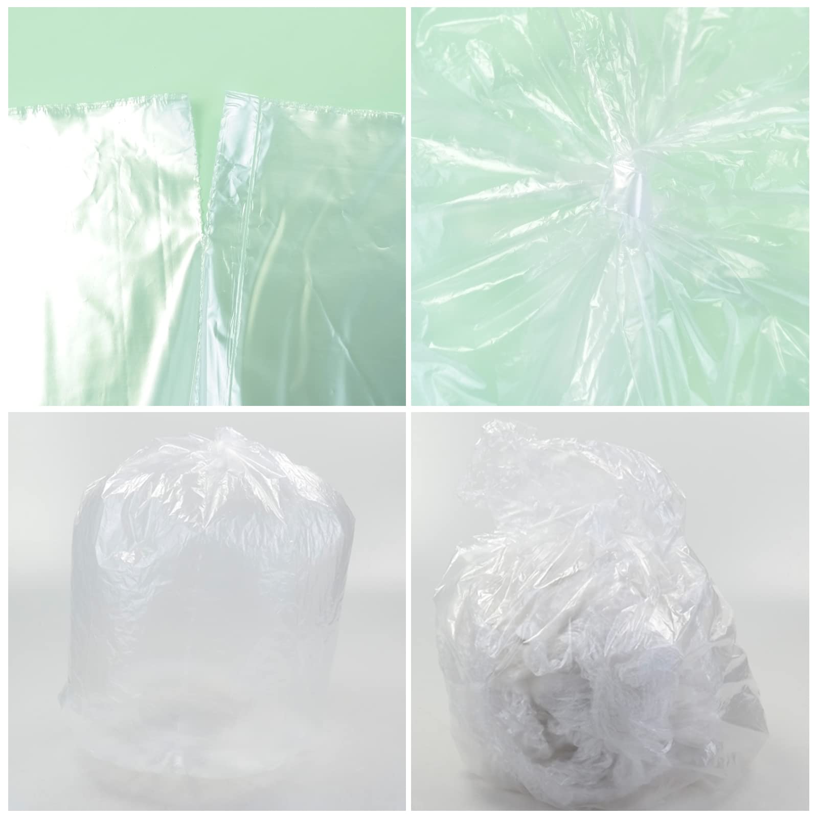Ponpong 5 Gallon Clear Trash Bags, 20 L Garbage Bags for Bathroom Kitchen, 150 Counts/6 Rolls