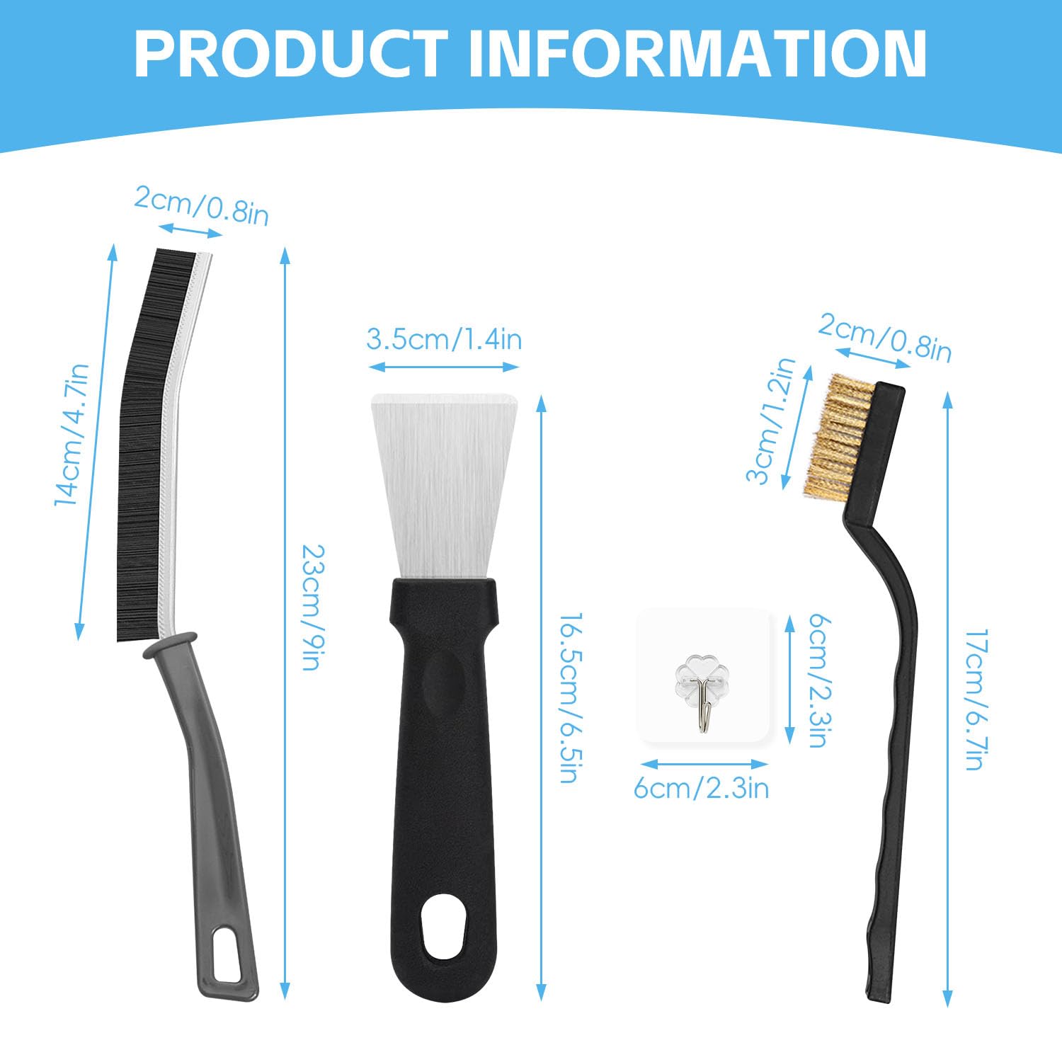 Tiny Chou Cleaning Brush, 13Pcs Hard Bristle Crevice Cleaning Brush, Multifunctional Gap Scrub Brush, Bathroom Cleaner Tools for Household Use, Kitchen, Window Track, Faucets, Toilet, Grout,Car