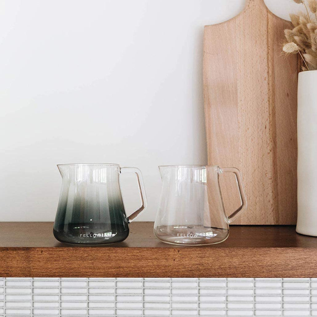 Fellow Mighty Small Glass Serving Carafe for Coffee, Clear 5mm Borosilicate Glass, 10 oz/300mL Capacity, No-Drip Spout, Sturdy Handl