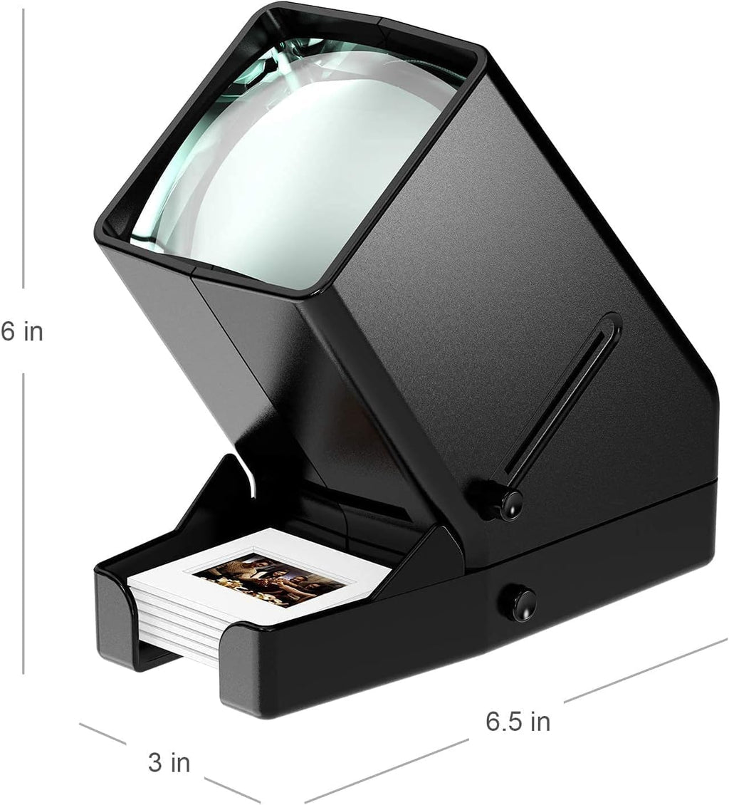 DIGITNOW 35mm Film and Slide Viewer, 3X Magnification and Desk Top LED Lighted Illuminated Viewing and Battery Operation-for 35mm Slides & Positive Film Negatives(4AA Batteries Included)