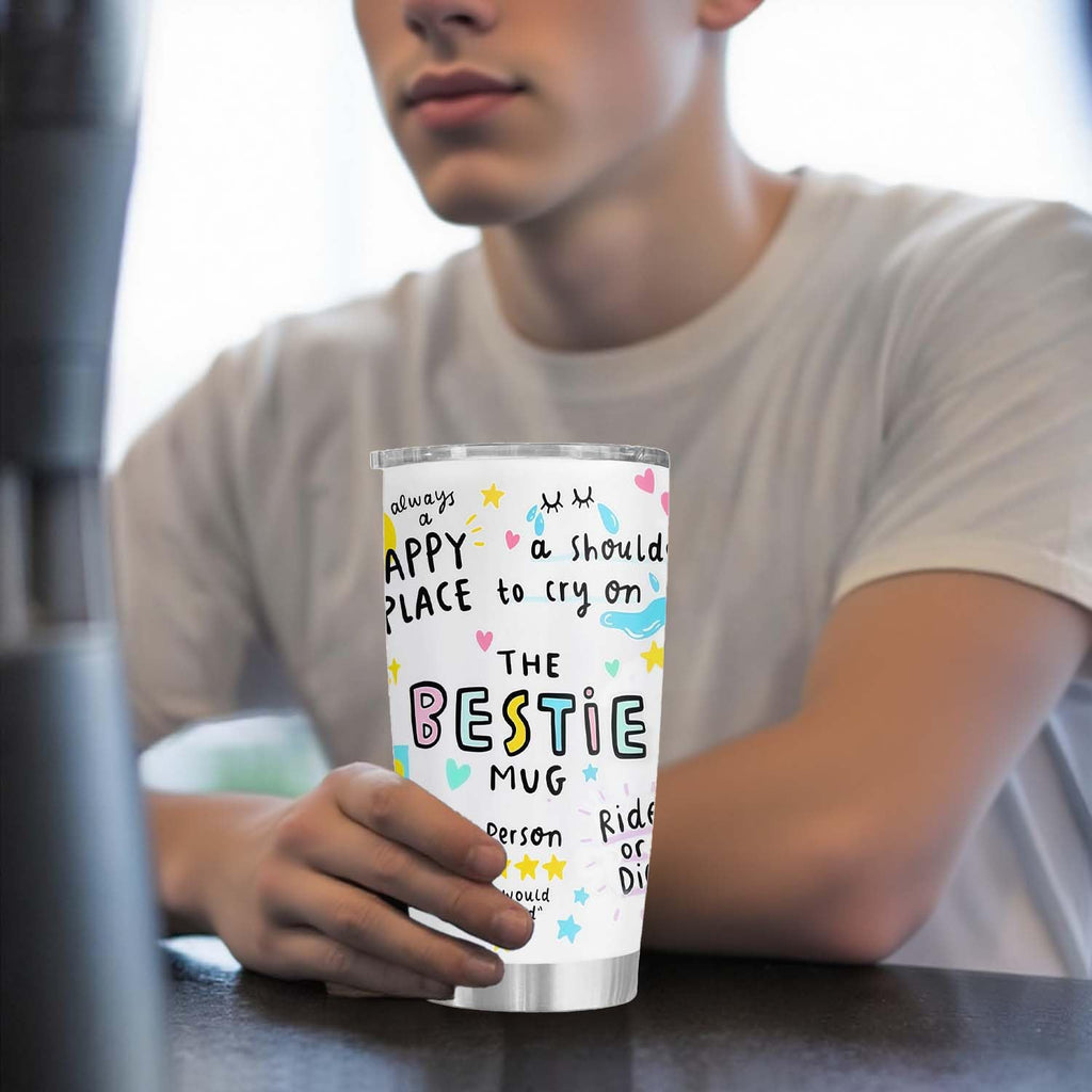 Bestie Gift for Women - 20oz The Bestie Tumbler - Friend Tumbler for Women - Christmas, Birthday, Friendship Gifts - Funny Best Friend Gift - Stainless Steel Insulated Mug