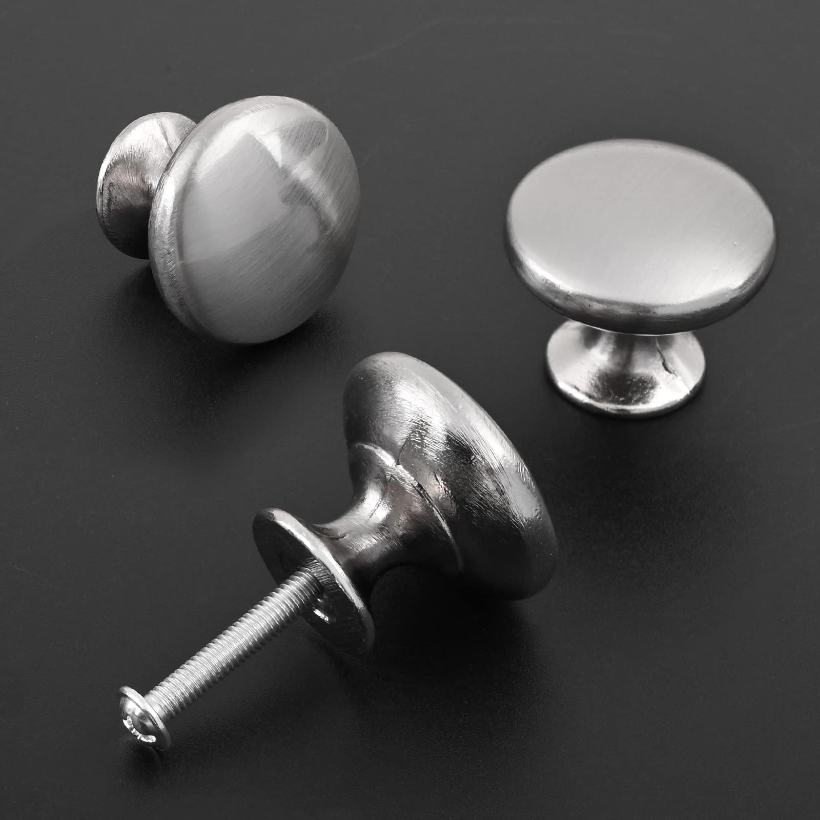 OctinPris 10x Satin Nickel Cabinet Knobs Brushed Nickel Drawer Doorknob Pull Handle 30mm for Kitchen Chest Closet Dresser Bathroom