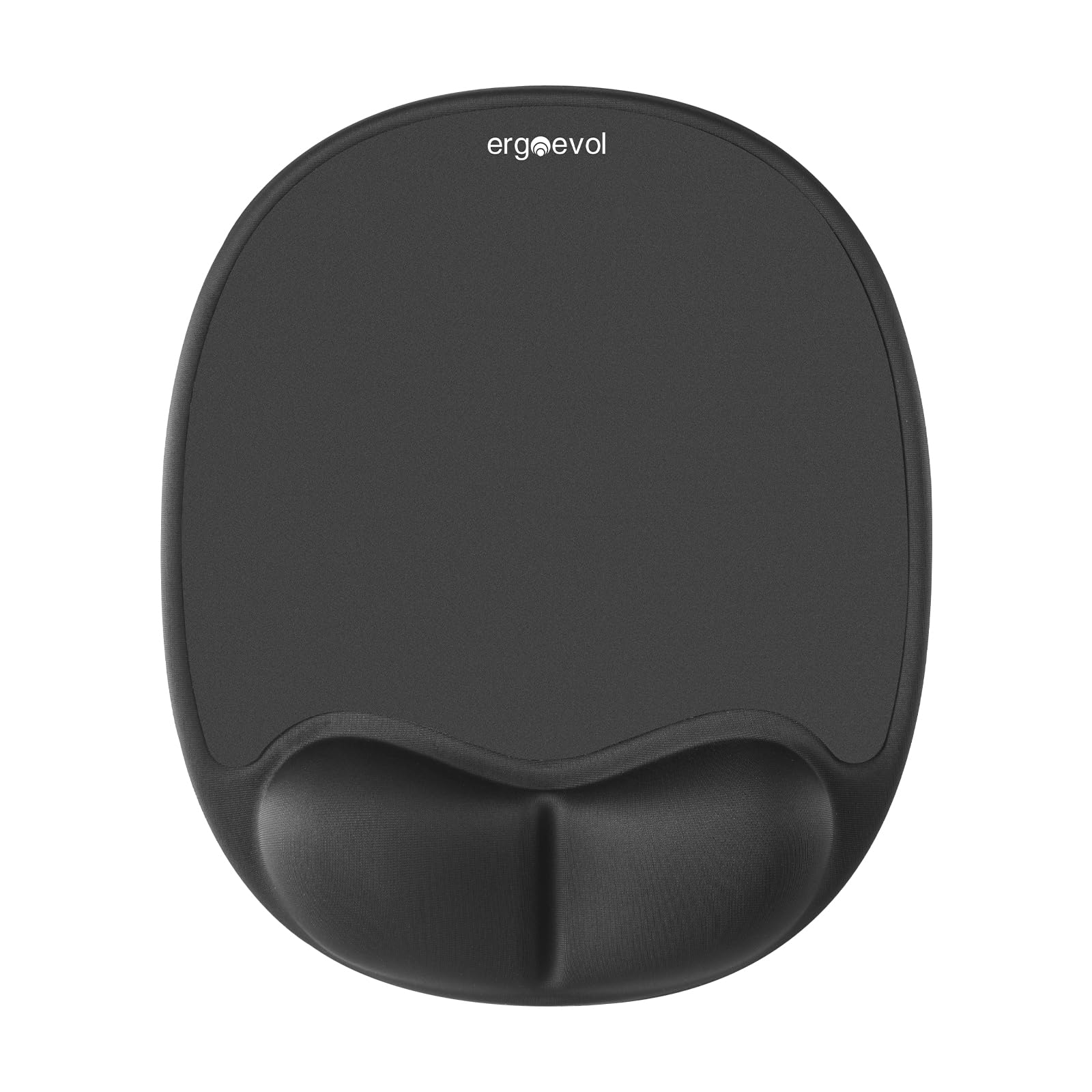 ErgoEvol Ergonomic Mouse Pad with Skin-Friendly Lycra Memory Foam Wrist Rest, Easy-to-Clean Smooth PP Surface, and Non-Slip PU Base – Ideal for Vertical, Ergonomic, and Office Mice(Jet Black)