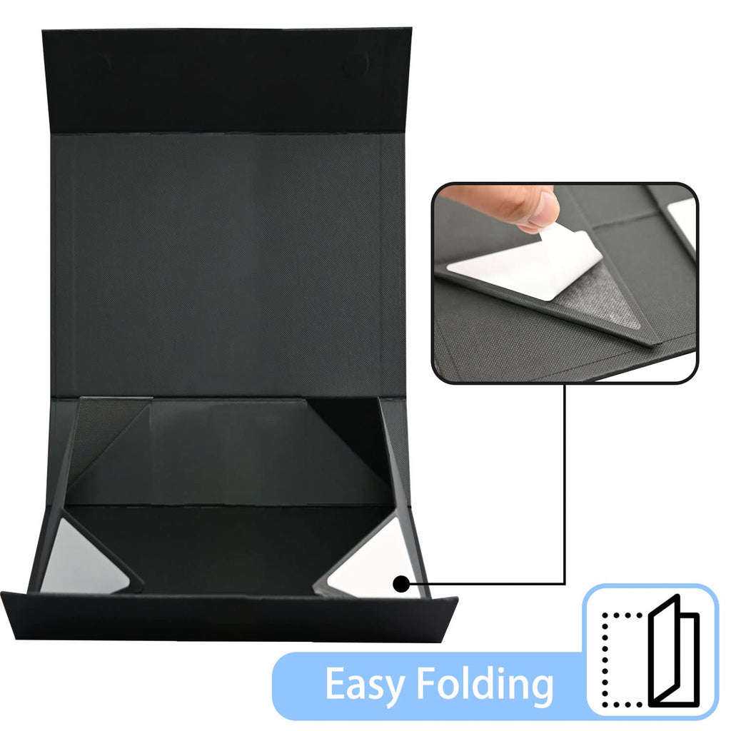 LIFELUM Large Gift Box 13.5 x 10 x 4 inch Black Gift Box with Magnetic Lid Bridesmaid Proposal Gift Boxes for Presents with Lids,Card,Ribbon,Shredded Paper Filler (1 Pcs）