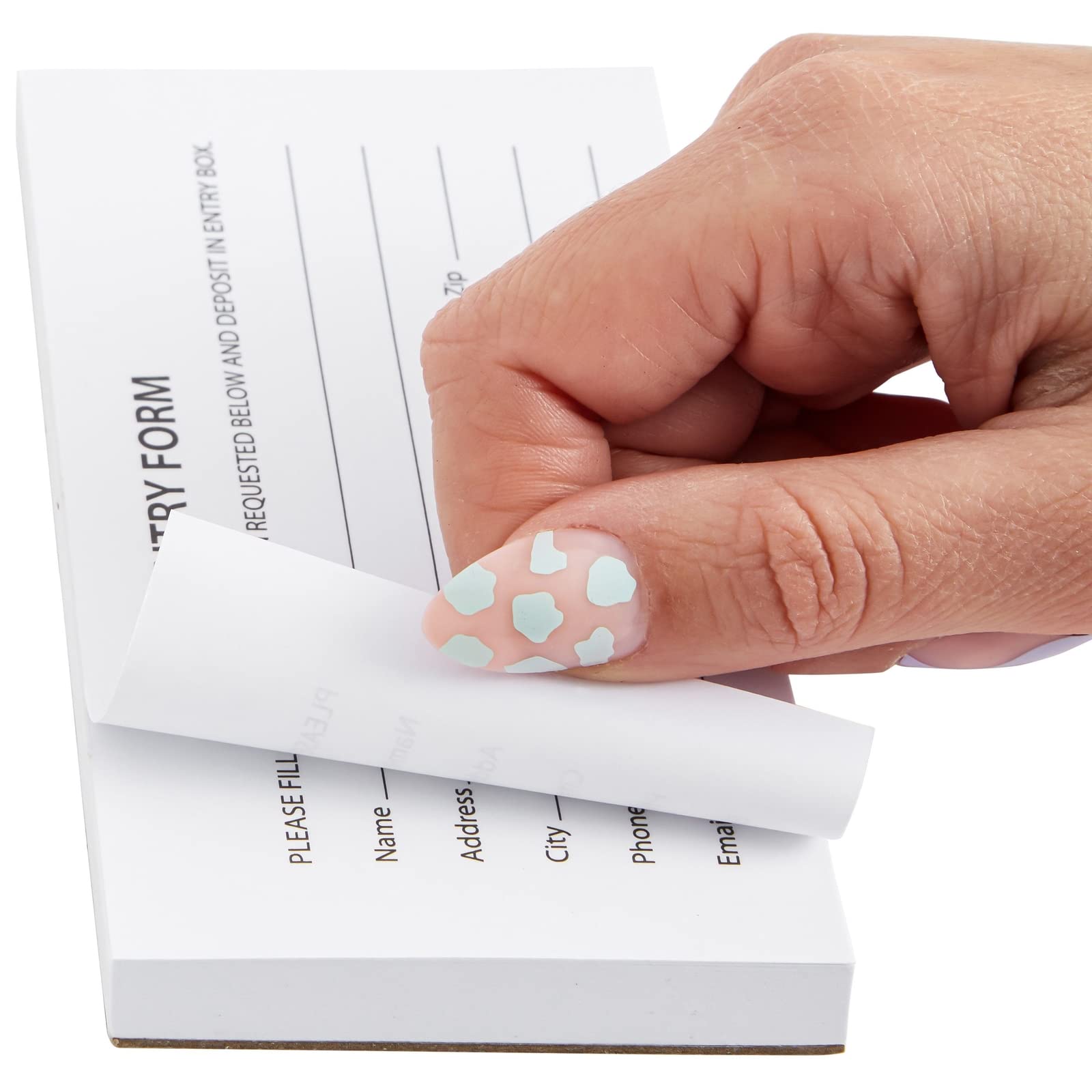 2000 Raffle Ticket Sheets, Blank Entry Forms for Contests, School Events (White, 20 Pads)