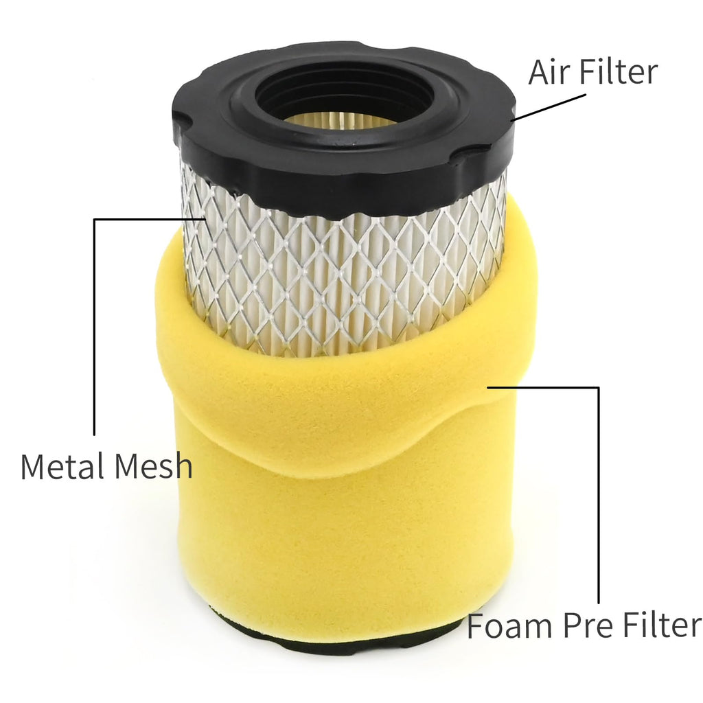 Vkinman GY21435 MIU14395 Air Filter & GY20577 AM125424 Oil Filter Kit Replacement for John Deere L107 L120 D100 D105 D110 D125 D160 D170 E100 E140