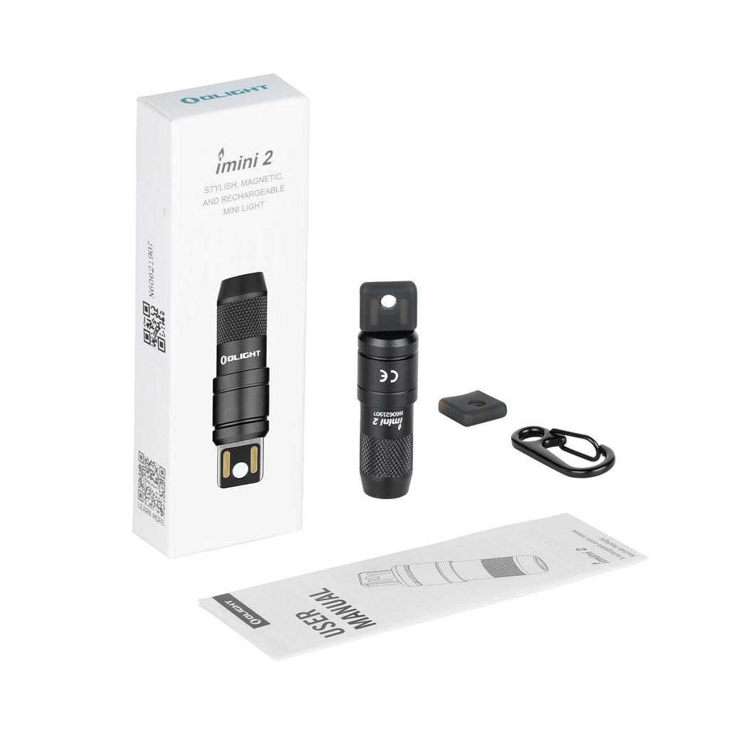 OLIGHT IMINI 2 Tiny Rechargeable Keychain Flashlight, 50 Lumens Portable Quick-Release Mini Flashlights with Magnetic Base, Instant Activation Light for EDC and Emergency(Black)