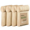 MATANA 100% Natural Bamboo Wooden Spoons 5.5" Inch/ 14cm (200 Pack) Compostable Cutlery, Biodegradable Utensils for Garden Party, Summer Events, Catering, Takeaway