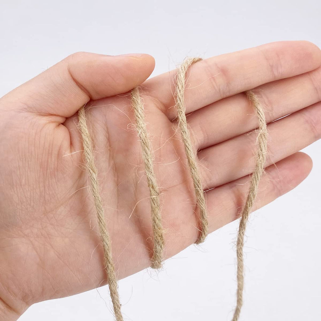 1000FT Jute Twine Rope 3mm Natural Thick Garden Twine String Heavy Duty for Gardening Bundling Crafts Arts Gift Wrapping Packing Material Wedding Christmas Decoration Bulk