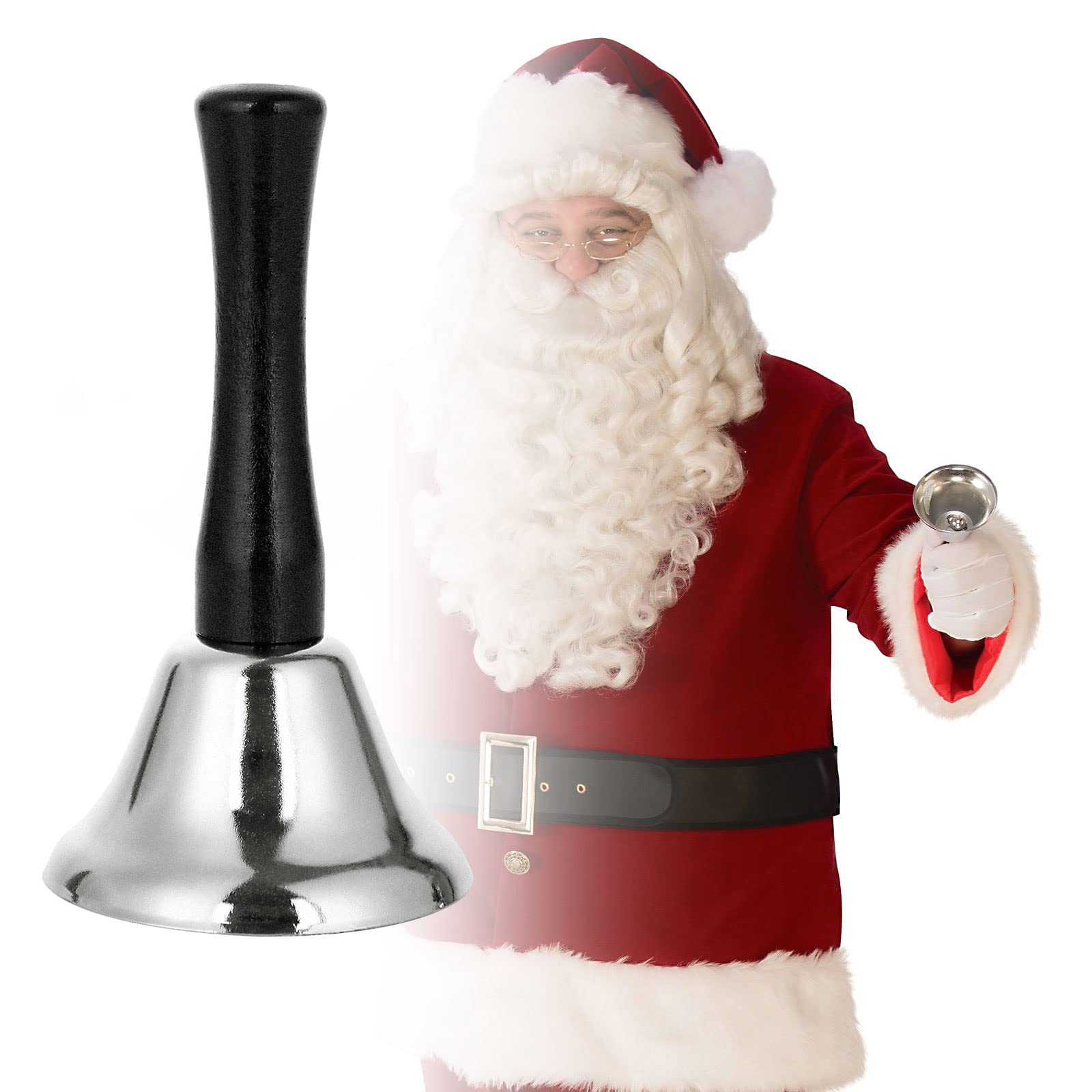 CYEAH Hand Bell, 12PCS Silver Steel Service Bell Call Bell Dinner Bell for Wedding, Service, Game, Alarm, Jingles (Silver)