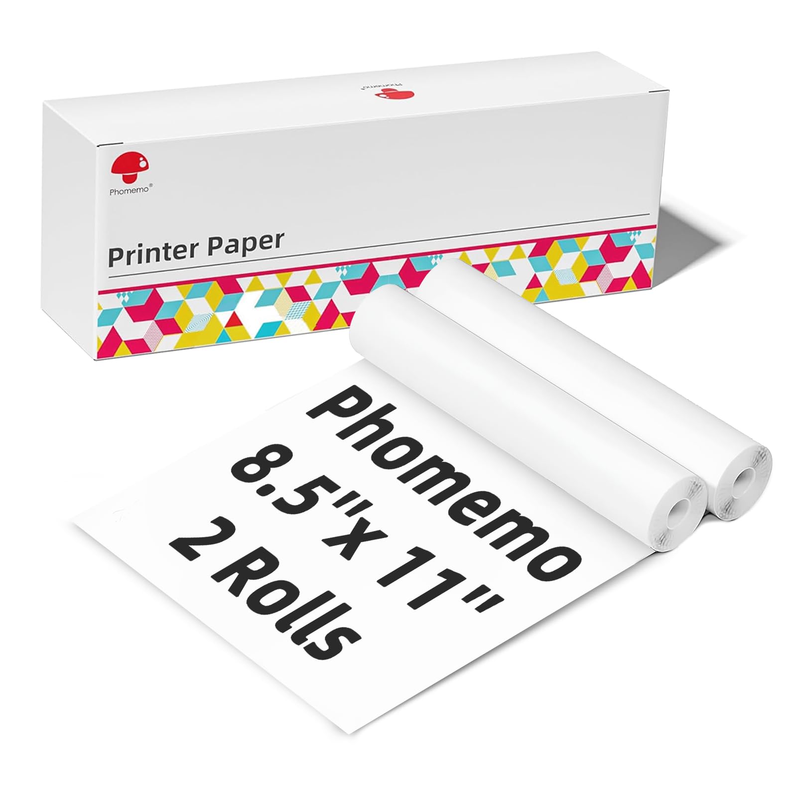 Phomemo M832 Thermal Paper 2 Rolls, 8.5" x 11" US Letter Thermal Printer Paper, Compatible with M832D M832 M834 M835 A285M Portable Printer