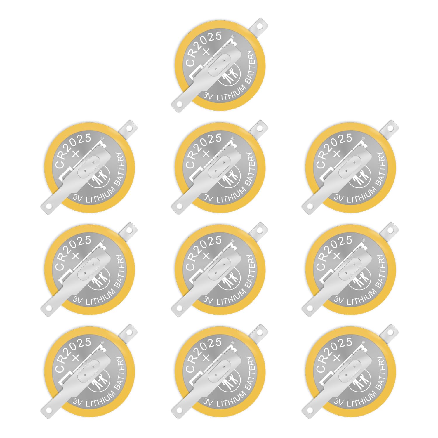 EEMB 10 Pack CR2025 Batteries 3V Lithium Button Coin Cell 2025 Gameboy Cartridge Tabs Solder, Color GBC CR2025 Replacement Gameboy Save Battery