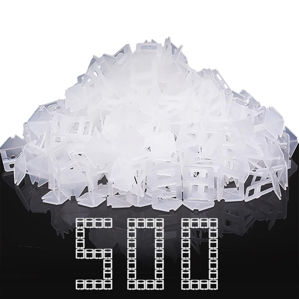 DGSL Tile Leveling System Clips - 500-Piece DIY Tiles Leveler Spacers (1/16 Inch) - Tile Leveling System for Professional Ceramic Tile and Stone Installation