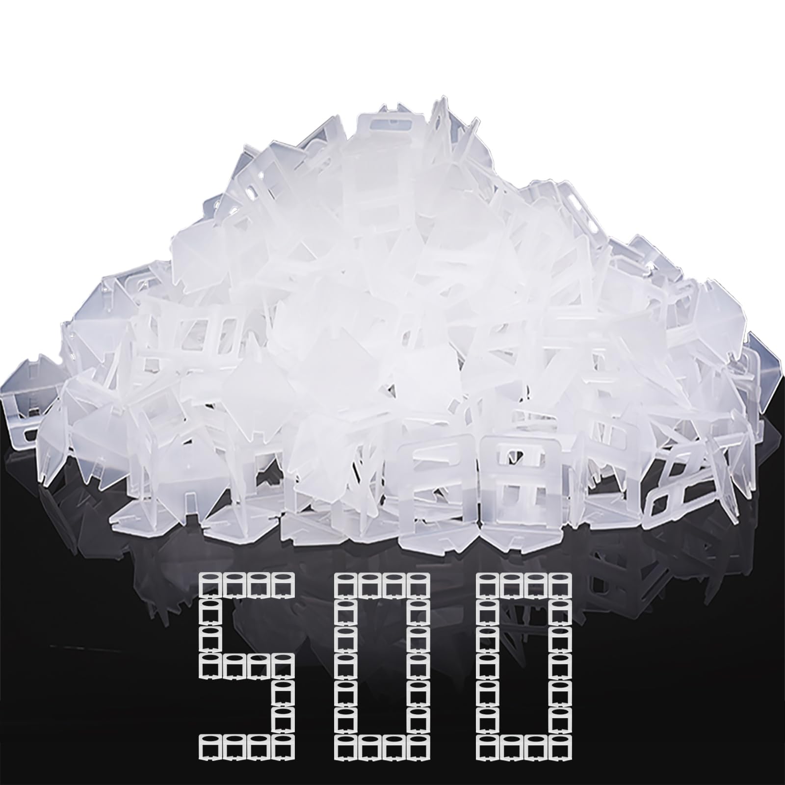 DGSL Tile Leveling System Clips - 500-Piece DIY Tiles Leveler Spacers (1/16 Inch) - Tile Leveling System for Professional Ceramic Tile and Stone Installation