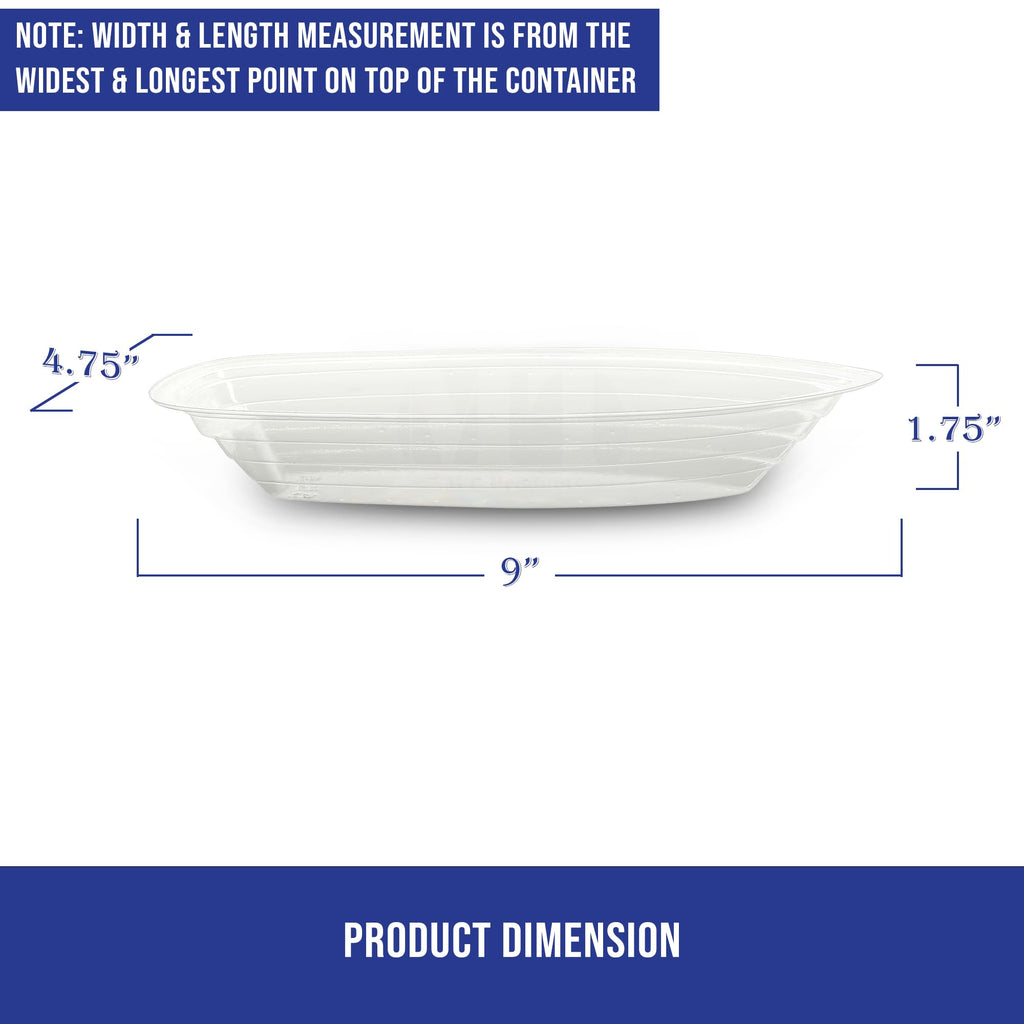 MT Products Clear Plastic Disposable Banana Split Boats - 12 oz. Great for Party Dish (30 Pieces) Ice Cream Sundae Bowls Perfect Size - Made in the USA
