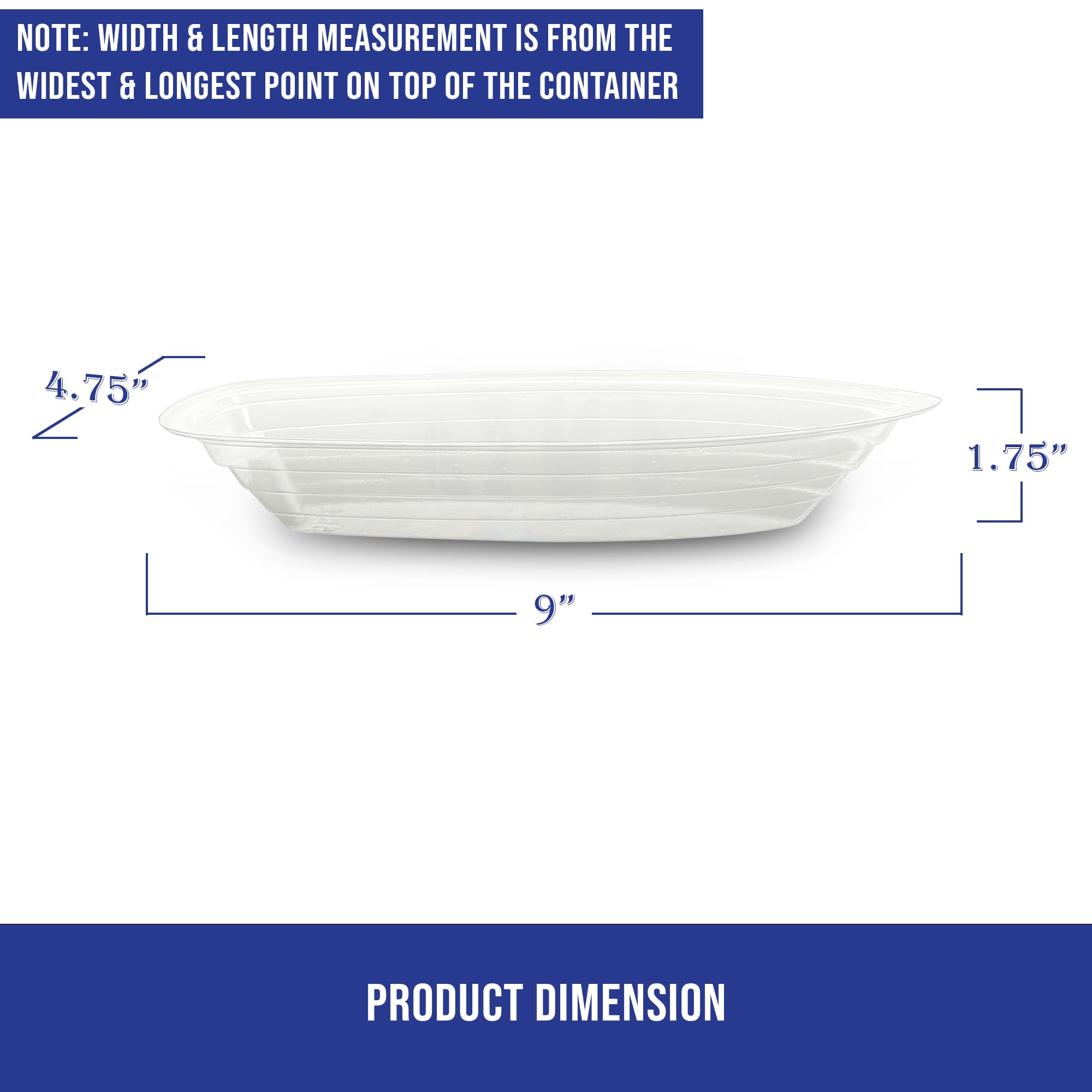 MT Products Clear Plastic Disposable Banana Split Boats - 12 oz. Great for Party Dish (30 Pieces) Ice Cream Sundae Bowls Perfect Size - Made in the USA