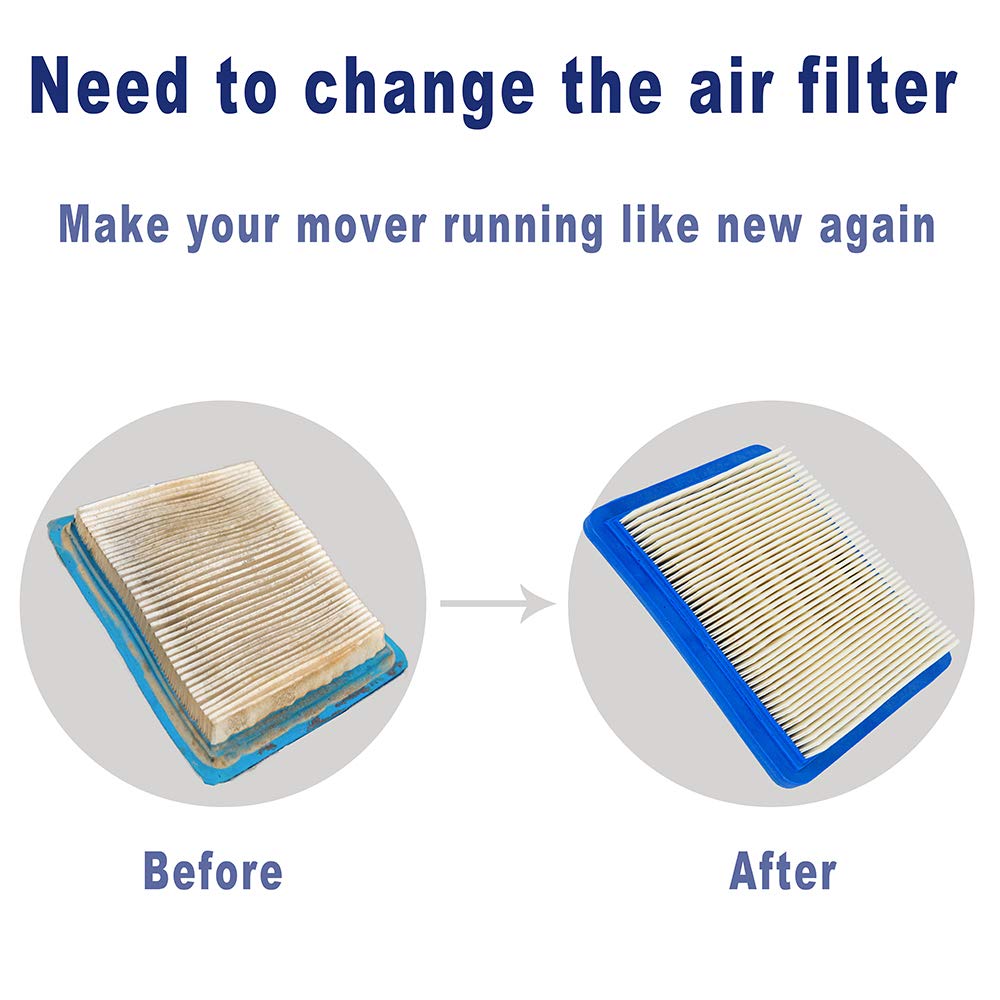 HEYZLASS 10 Pack 491588S Air Filter, Compatible with 491588 4915885 Flat OEM Air Cleaner Cartridge, Lawn Mower Air Filter