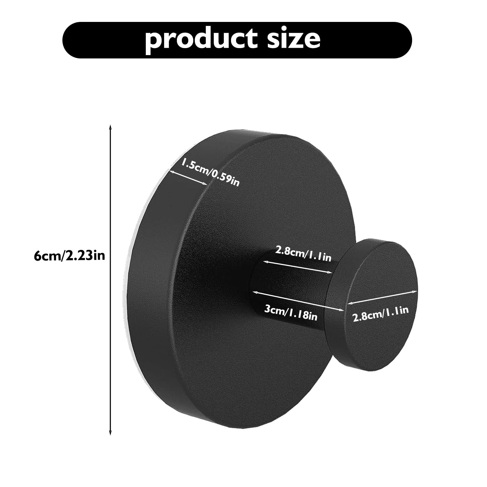 4Pcs Shower Hooks Suction, Suction Cup Hooks, Premium Stainless Steel Suction Hooks Shower Hooks Adhesive Hooks Bathroom Towel for Glass Mirror Smooth Surface（Black*4）