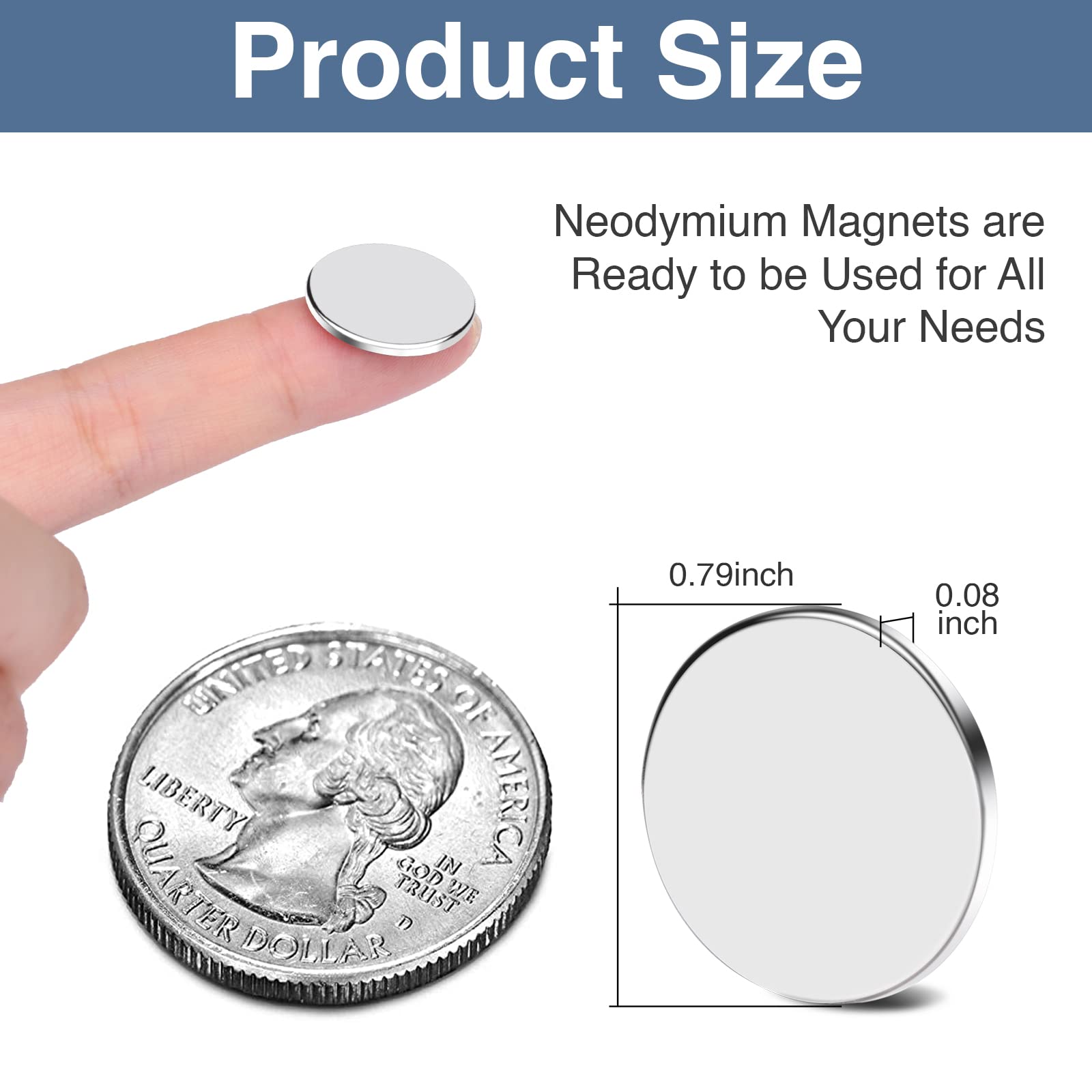 TRYMAG Magnets, 20 x 2mm Super Disc Rare Earth Magnets, Small Round Refrigerator Magnet for Fridge, Crafts, Office, Whiteboard, Dry Erase Board, Cabinets