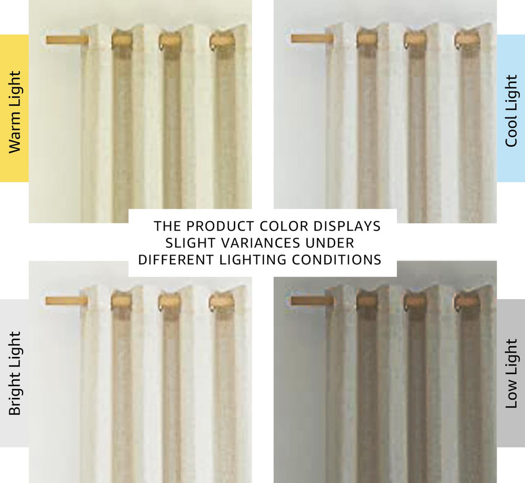 NICETOWN Natural Linen Curtains 84 Inch Long for Living Room Bedroom, Light Filtering Privacy Curtains Grommet Top Soft Linen Textured Semi Sheer Window Drapes for Kitchen, 55 W x 84 L, 2 Pcs