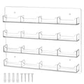 QWORK Acrylic Business Card Holder Wall Mount – 16 Pockets, Clear Sticker Display Rack Versatile Organizer Sticker Display Stand for Home, Office, Library, and Classroom