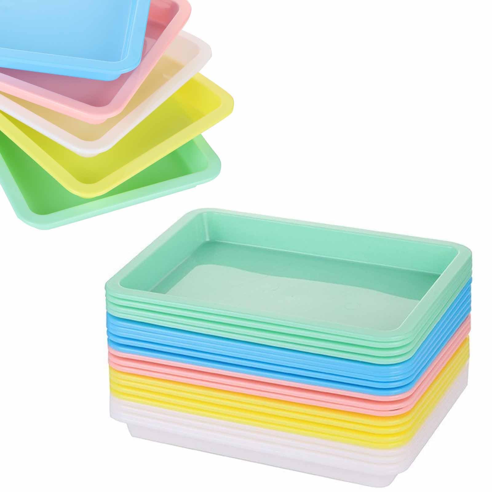 LinamHoz 12pc Plastic Activity Tray, Craft Tray - 8.58 * 6.1in (21.8 * 15.5CM) for DIY Projects, Painting, Beads