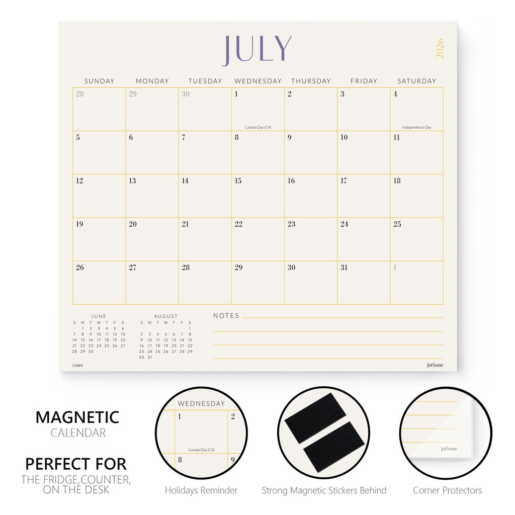 Jotsome Magnetic Calendar for Refrigerator 2026-2027, Monthly Fridge Calendar From April 2026 to June 2027 13x11 inch, Easy Organizing