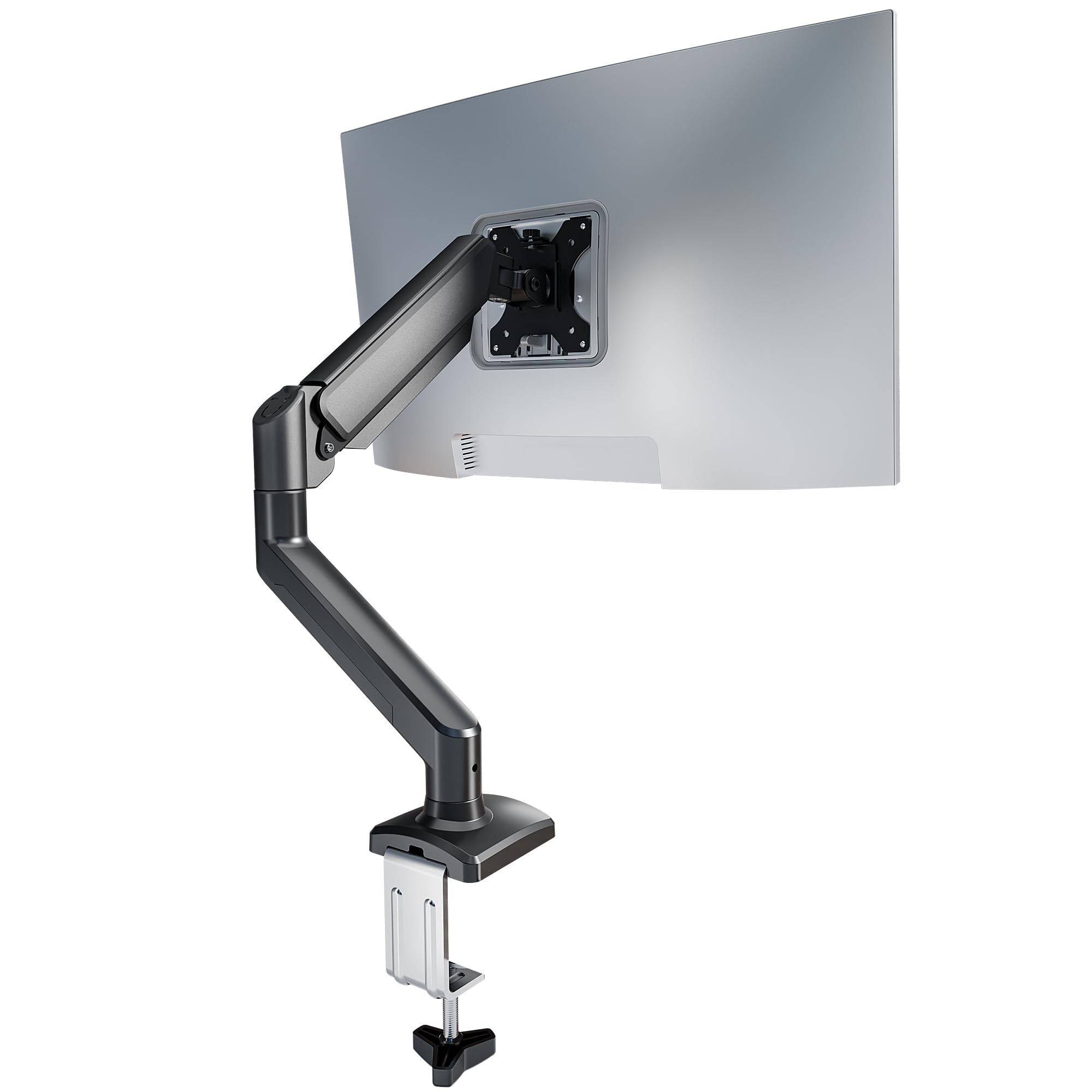 C-MOUNTS Single Monitor Arm Desk Mount，Gas Spring Monitors Arm for 17-32 inch Screens,Adjustable Computer Monitors Stand up to 4.4 to 19.8 lbs,Vesa Mount with Clamp and Grommet Base, VESA 75 & 100mm
