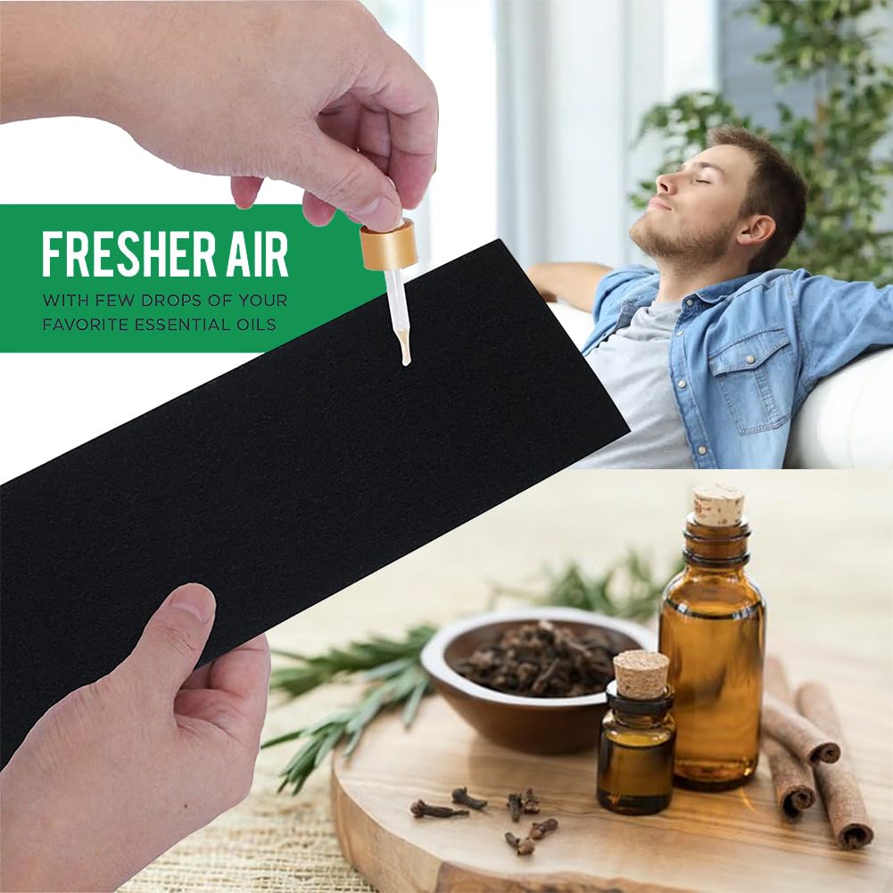 Air Vent Filters, 4"x10" Vent Filters, Activated Carbon Air Filters for Home, Floor Registers, Diffusers, Air Purifiers. Air Conditioner Filter, Fits 10"x4"-10"x3"-10"x2" Vents. 2mm 12-Pack