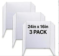LonlyEagle Trifold Poster Board, 24" x 16", 3-Pack, White Corrugated Project Boards for Science Fairs, School Projects, Event Displays, and Business Presentations