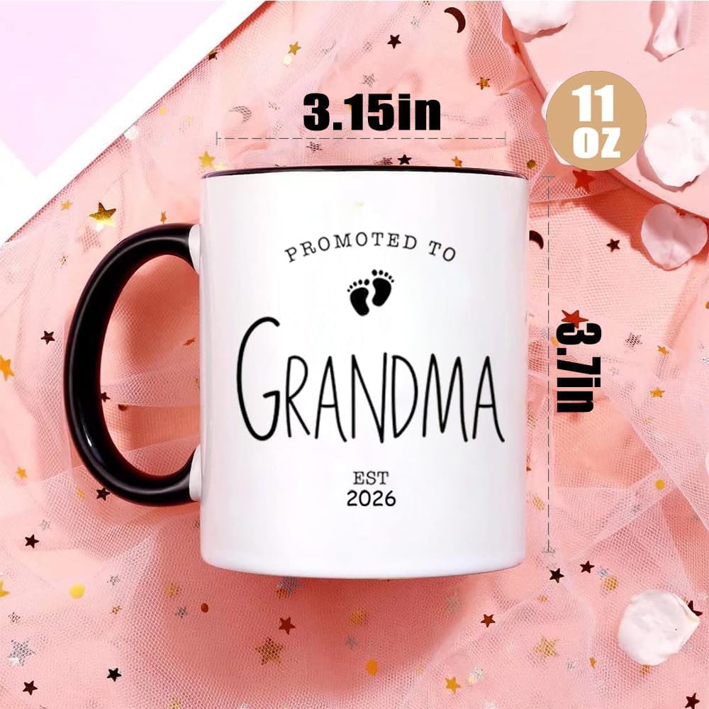 Grandma and Grandpa Est 2026 Coffee Mugs New Grandparents Gift Pregnancy New Baby Announcement Promoted to Grandma Grandpa First Time Grandparents Coffee Mugs