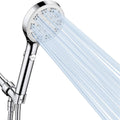 High Pressure Shower Head with ON/Off Pause Switch Button, 5 Spray Handheld Showerhead with Hose and Adjustable Bracket, Chrome, Easy to Wash Hair, Kid Bath, Pet Bath