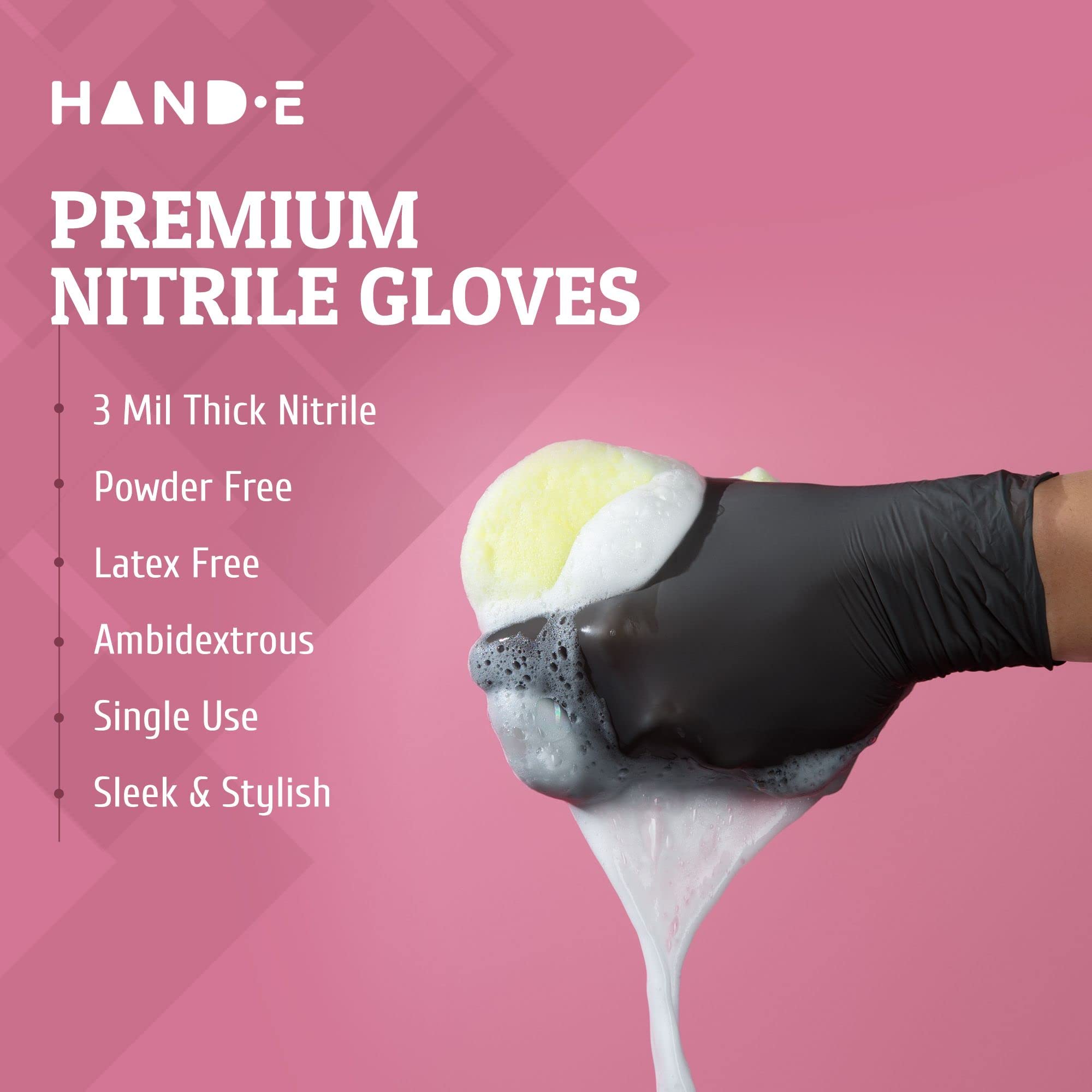 Black Nitrile Disposable Gloves Medium, 100 Count - BBQ, Tattoo, Hair Dye, Cooking, Mechanic Gloves - Powder and Latex Free Gloves
