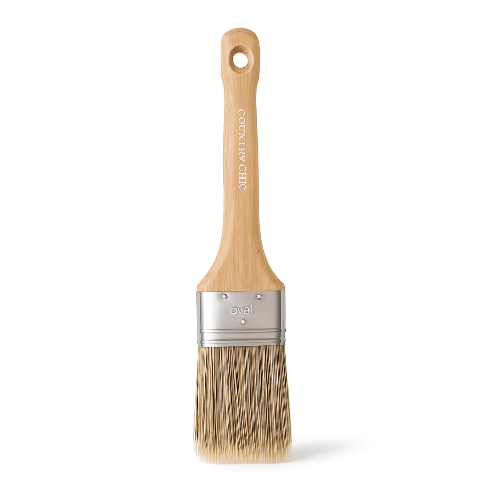 Chalk Style Paint Brush - Oval Brush with Synthetic Bristles for Smooth Furniture Paint Application with Minimal Brush Strokes, No Shedding, Vegan, Best for Water-Based Paint - 1.5"