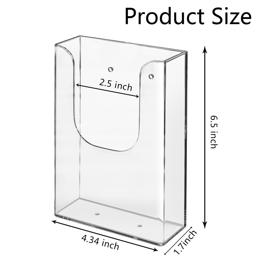 zavekia Brochure Holder, 6 Pack 4 x 6 Inches Transparent Polystyrene Wall Mount Literature Holder
