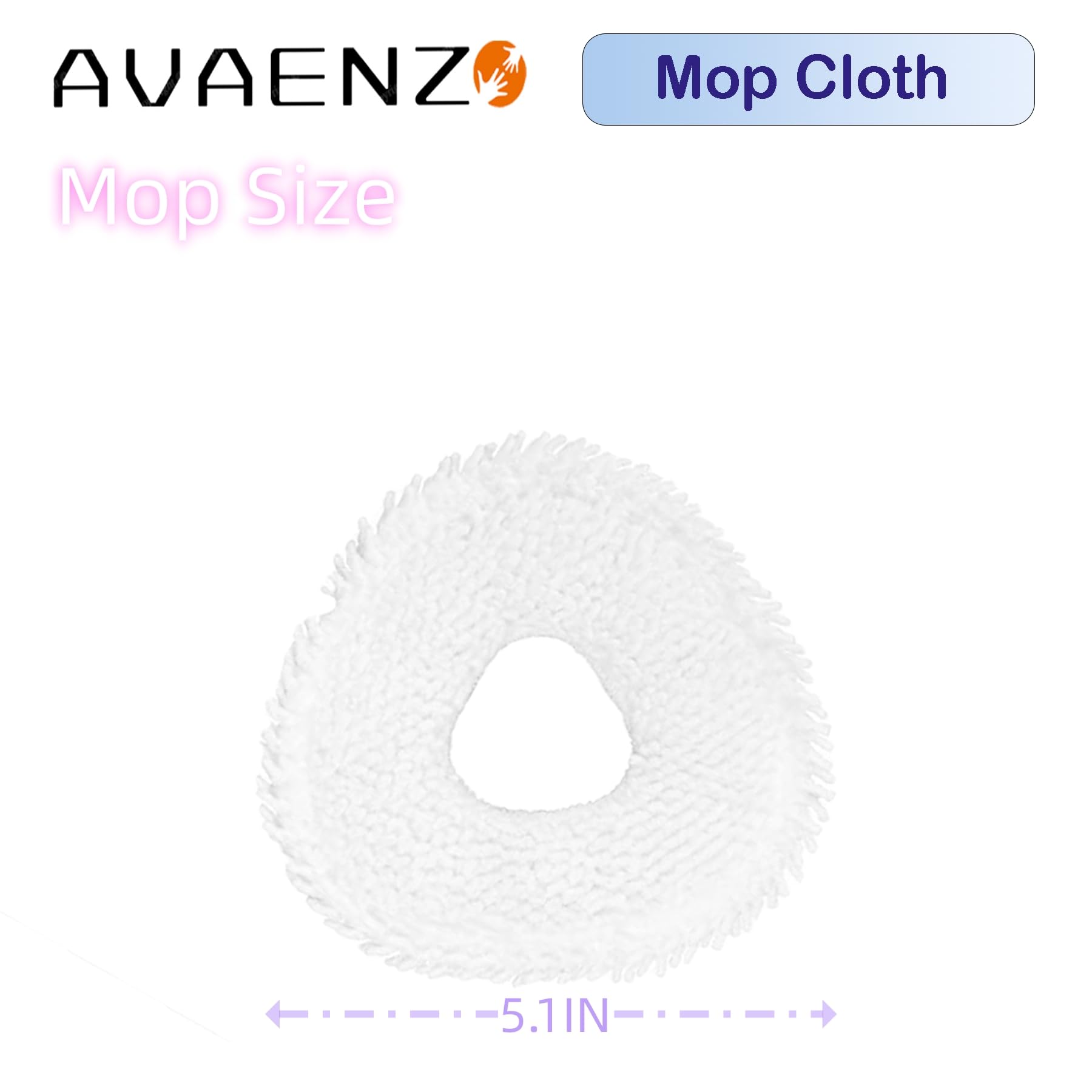 Avaenzo Replacement Mop Pads Compatible with Narwal Freo Pro X Ultra Narwal Freo Z Ultra Z10 T10 J3 J4 J5 R10 Microfiber Resuable Mop Cloth Robot Vacuum Cleaner Accessories