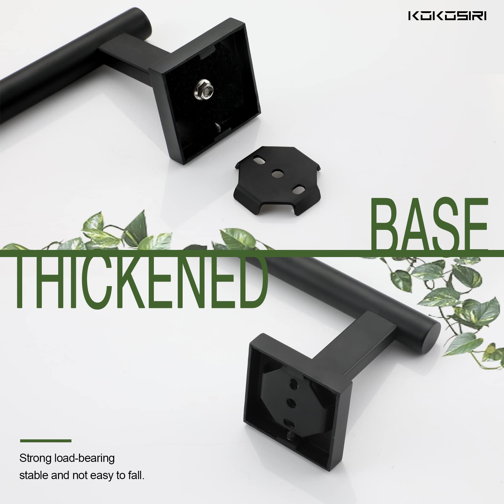 KOKOSIRI Toilet Paper Holder for Bathroom Toilet Roll Holder Hold Mega Rolls Matte Black Stainless Steel B2005BK