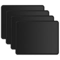 ITNRSIIET 4 Pack Mouse Pad with Stitched Edge Premium Textured Square Mouse Mat Washable Non-Slip Rubber Base Smooth Precise Operation Desktop Protection Mat, 10.2×8.3×0.12 inches, Black