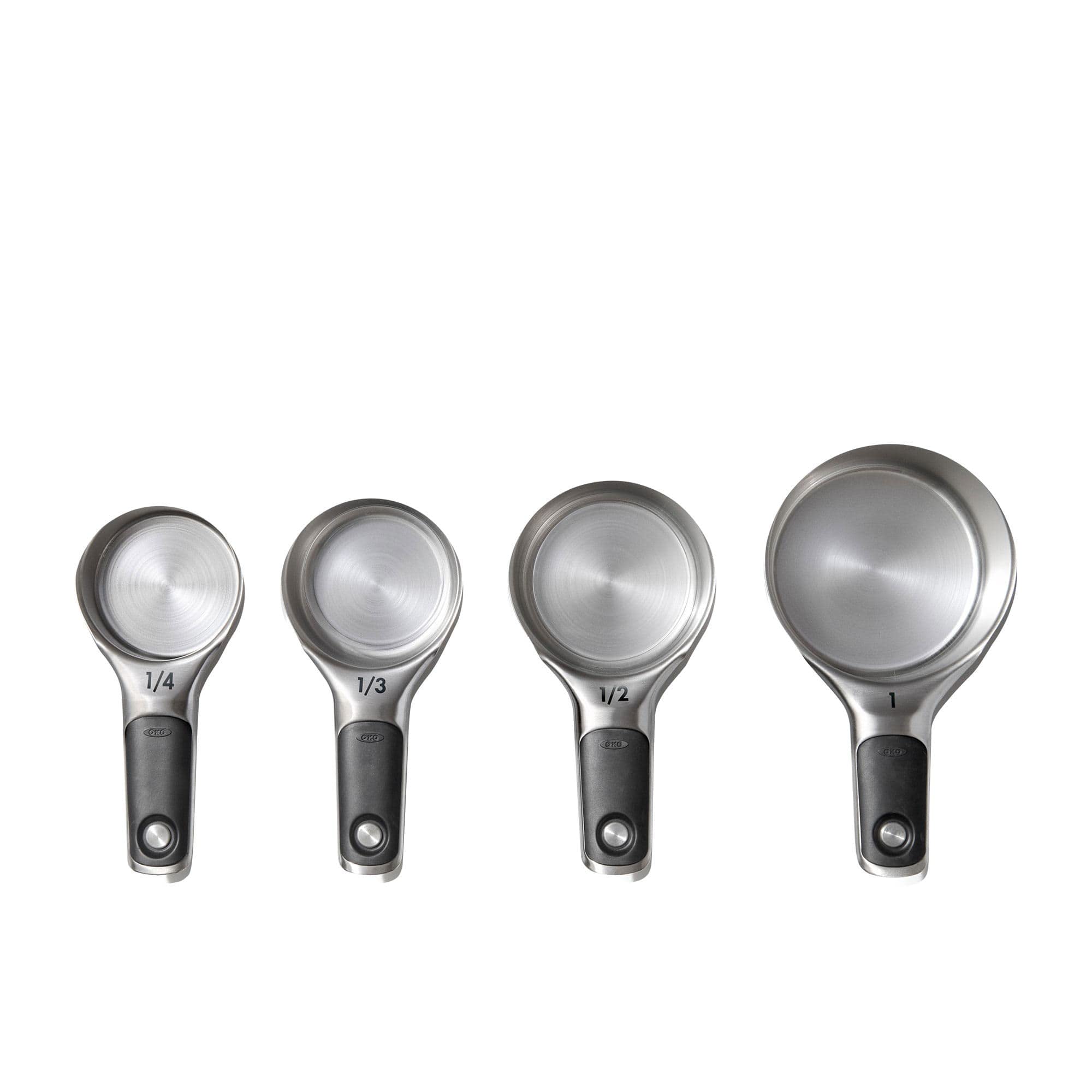 OXO Good Grips Measuring Cup Set of 4 pcs - Stainless Steel, Silver, Small (11137700MLNYK)