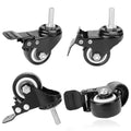 Set of 4 Stem Caster Wheels Swivel Castors 2" with Brakes Heavy Duty Furniture Casters No Noise Wheel for Workbench Furniture DIY Carts