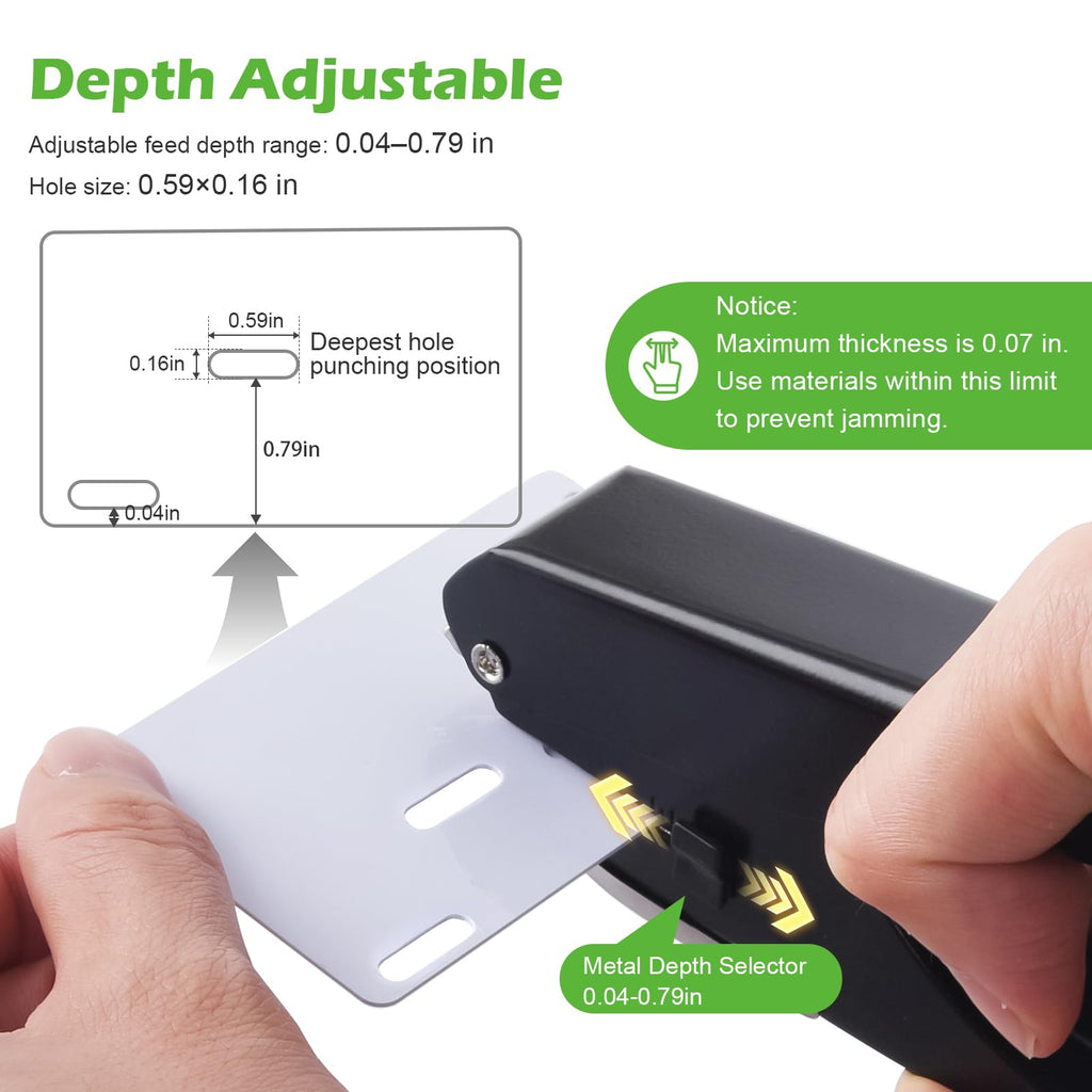 Heavy-Duty Slot Punch, Handheld Badge Hole Puncher, All Metal ID Card Puncher, Slotting Punch Tool for PVC ID Card, Luggage tag, Name Tag and Badge Holder