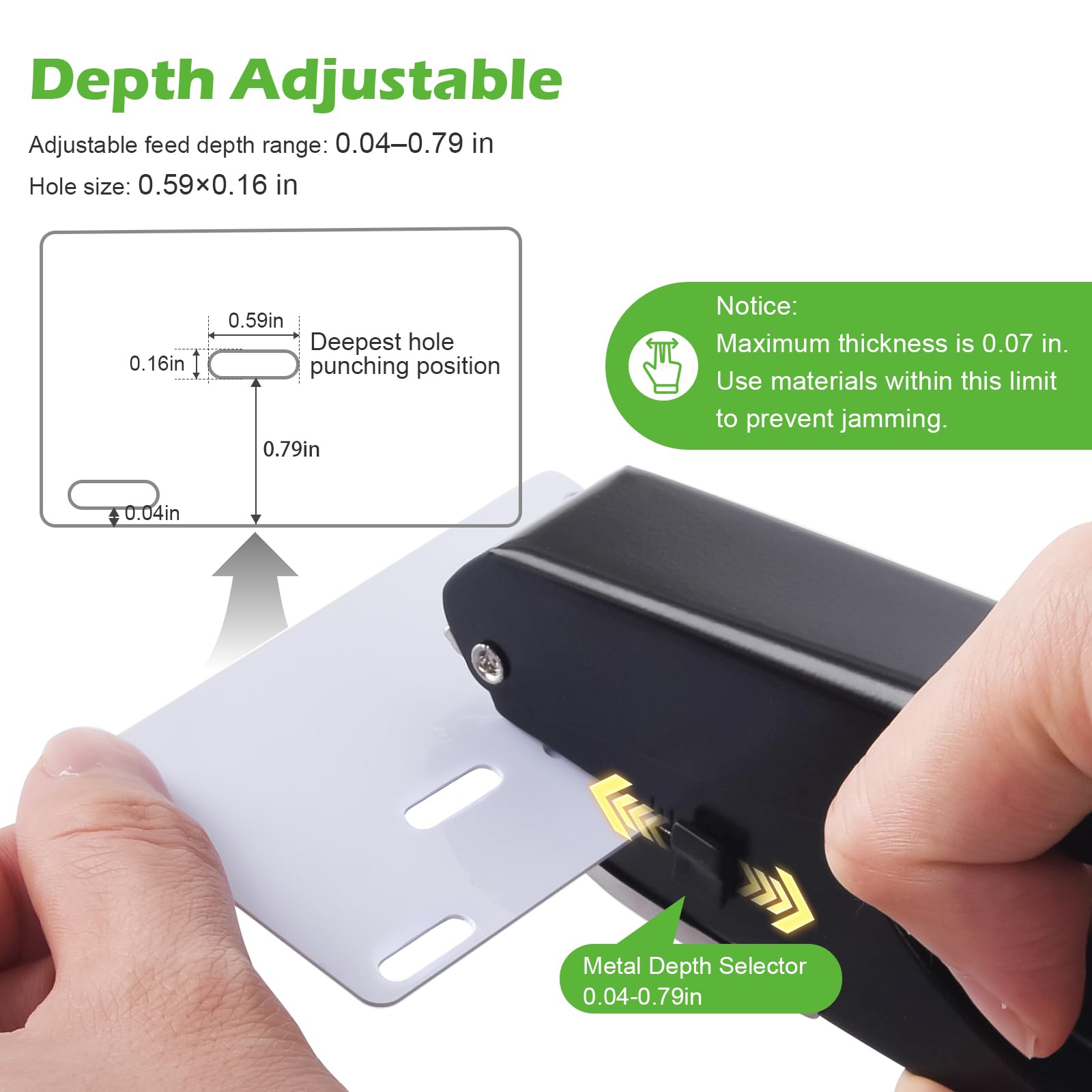 Heavy-Duty Slot Punch, Handheld Badge Hole Puncher, All Metal ID Card Puncher, Slotting Punch Tool for PVC ID Card, Luggage tag, Name Tag and Badge Holder