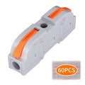 RVBOATPAT 60 PCS Lever Wire Connectors,1 to 1 Inline Electrical Wire Connector,Lever Nuts Wire Connectors 1 Conductor Combination Compact Splicing Connectors 28-12 AWG