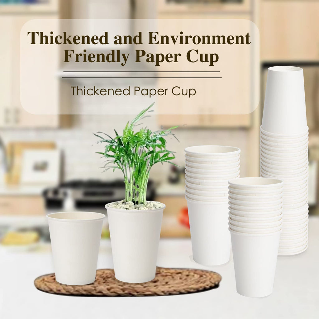 [300 Pack] Dbfengbilian Disposable Coffee Cups, Mini Bathroom Mouthwash Cups, Espresso, White Hot Small Coffee Paper Cups (4oz)