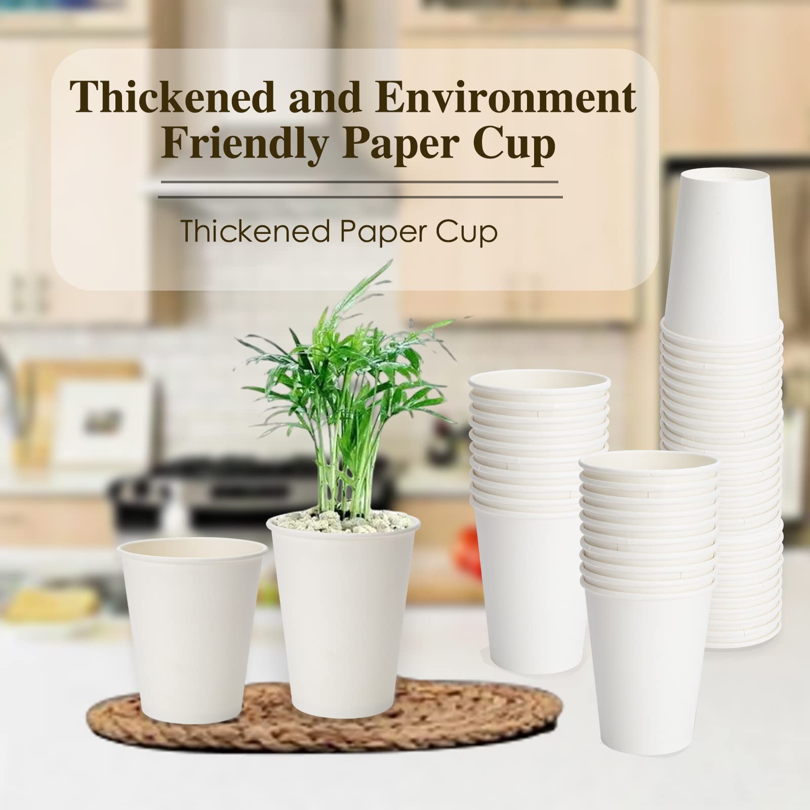 [300 Pack] Dbfengbilian Disposable Coffee Cups, Mini Bathroom Mouthwash Cups, Espresso, White Hot Small Coffee Paper Cups (4oz)