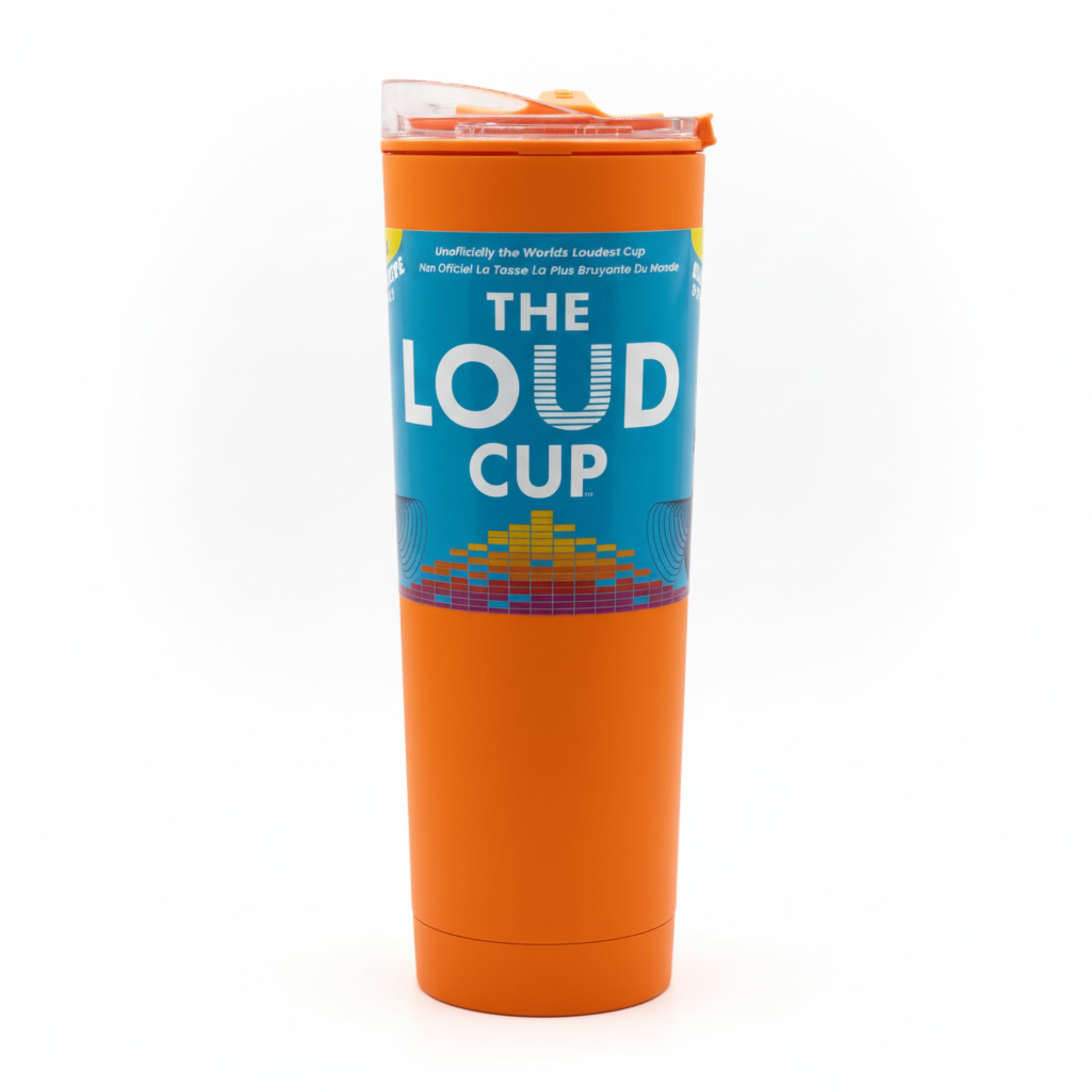 The LoudCup Blow Horn Tumbler, 2-in-1 Cheer & Sip Reusable Water Bottle with Built-In Horn for Sports Games, Tailgates & Parties, BPA-Free, 23 oz, Oriole Orange