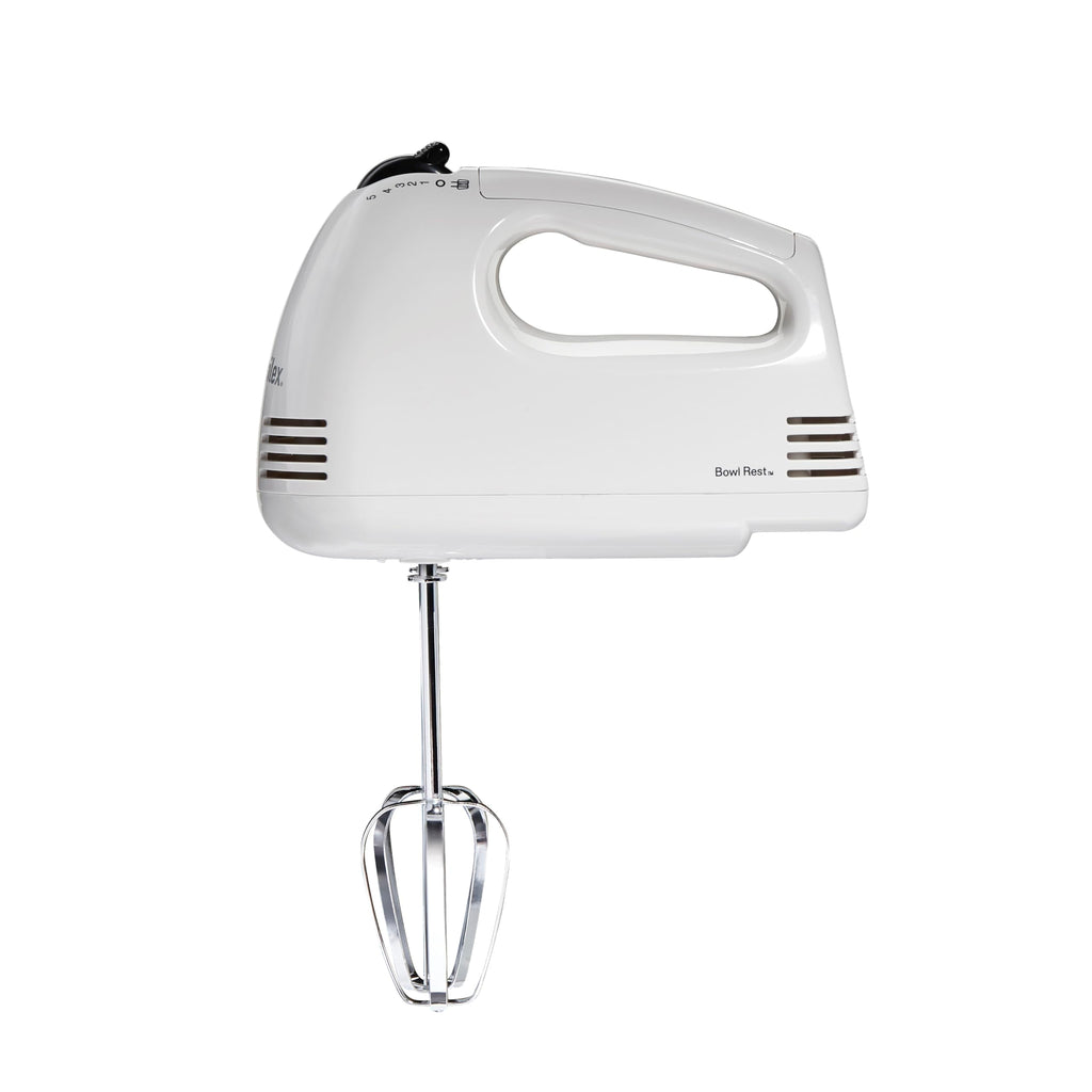 Proctor Silex Easy Mix 5-Speed Electric Hand Mixer with Bowl Rest, Compact and Lightweight, 100 Watts of Peak Power, White (62515G)