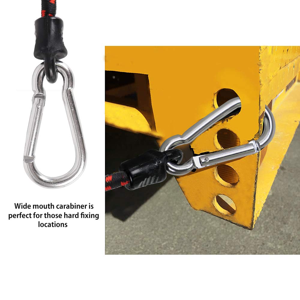 XSTRAP STANDARD 6PK Bungee Cords with Carabiners 24 Inch Heavy Duty Straps Strong Elastic Rope Locks onto Anchor Points of Luggage Rack/Cargo/Camping